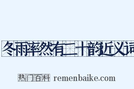 冬雨率然有二十韵近义词是什么意思的图片